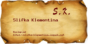Slifka Klementina névjegykártya